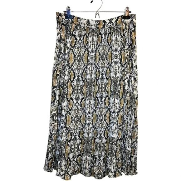Love & Piece Maxi Pleated Skirt Snake Print Size L - Picture 2 of 6